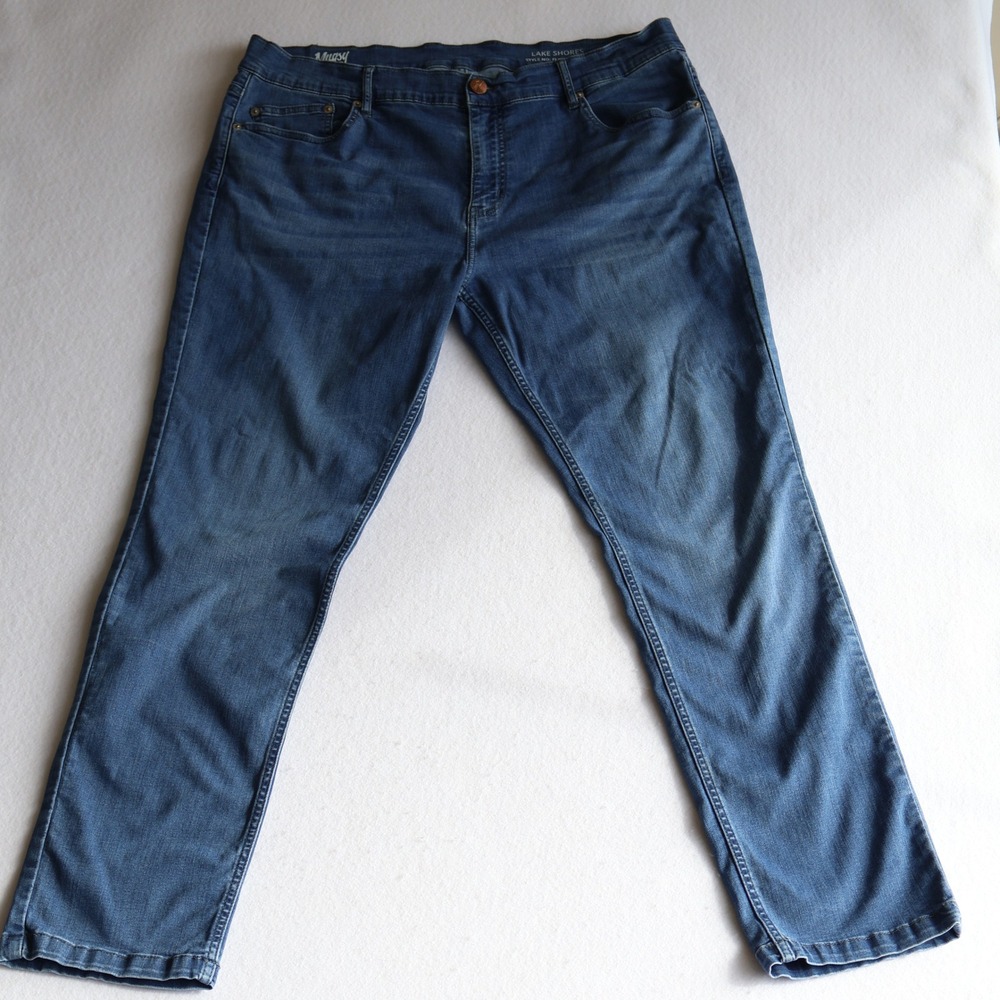 Mugsy Lake Shores Jeans Mens Size 40x32 Blue Stretch Straight Denim
